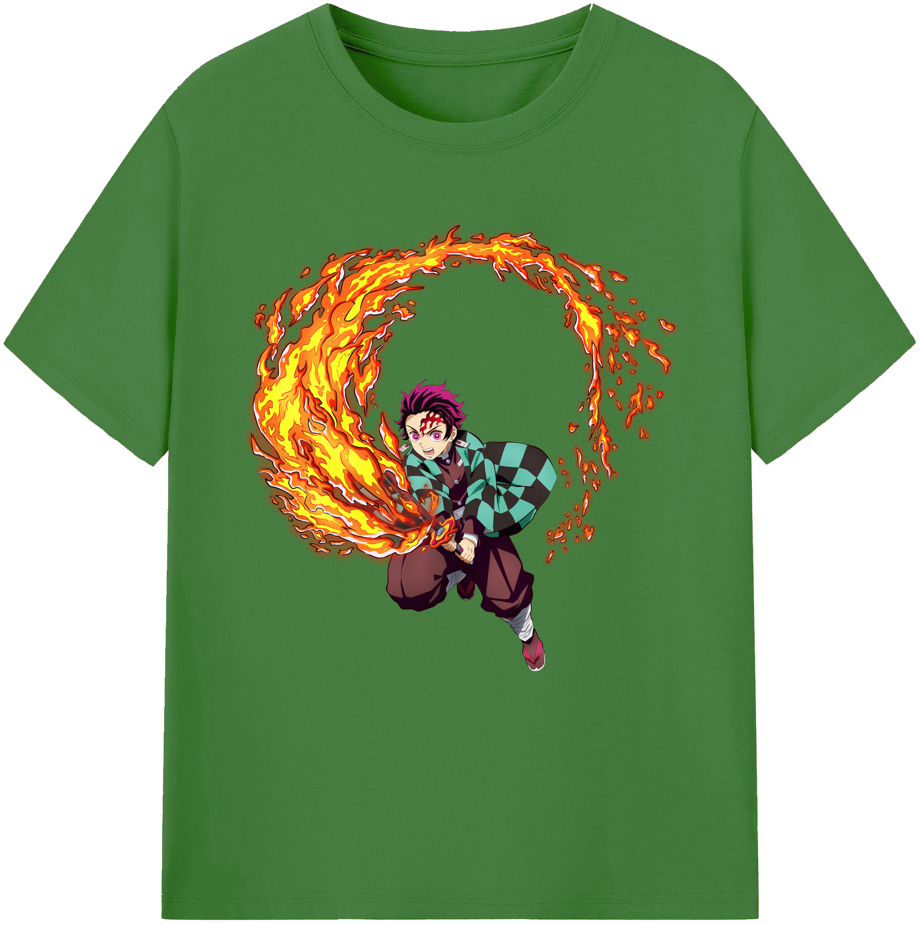 （画像用） 鬼滅の刃 竈門 炭治郎／かまど たんじろう Kamado Tanjirou レディースカジュアルプリントTシャツ（綿100％）